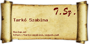 Tarkó Szabina névjegykártya