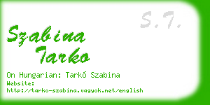 szabina tarko business card